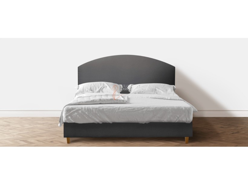 Tête de lit personnalisée Jade, forme arrondie, finition toile tendue.