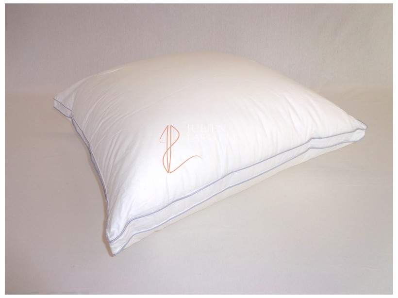 Oreiller en percale de coton garnissage micro-fibres sensation duveteuse