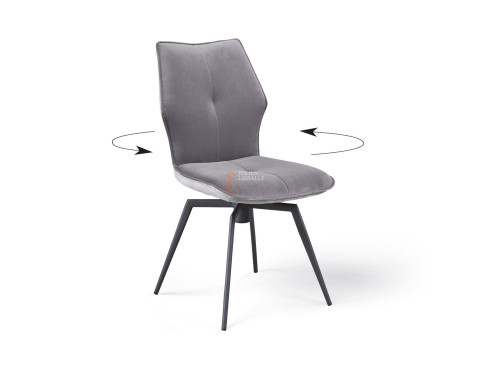 Lot de 2 chaises pivotantes Paloma Gris souris Girardeau