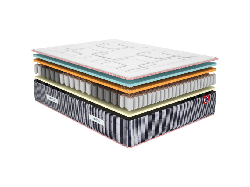 Matelas Maximilien Merinos ressorts ensachés + mousse à mémoire de forme + latex