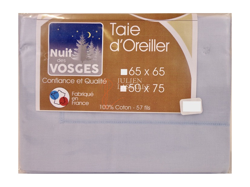 Taie d'oreiller carrée NUIT DES VOSGES 65x65 cm 100% coton unie