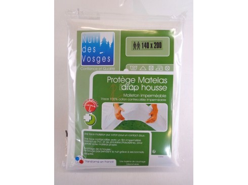 Protège matelas imperméable drap housse 140x200 cm