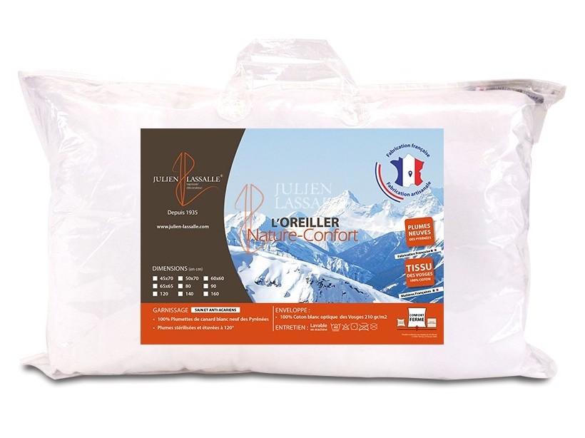 Oreiller Nature-confort 100% naturel - 100% plumettes
