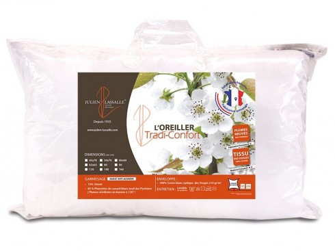 Oreiller Tradi-confort 100% naturel - 15% duvet et 85% plumettes