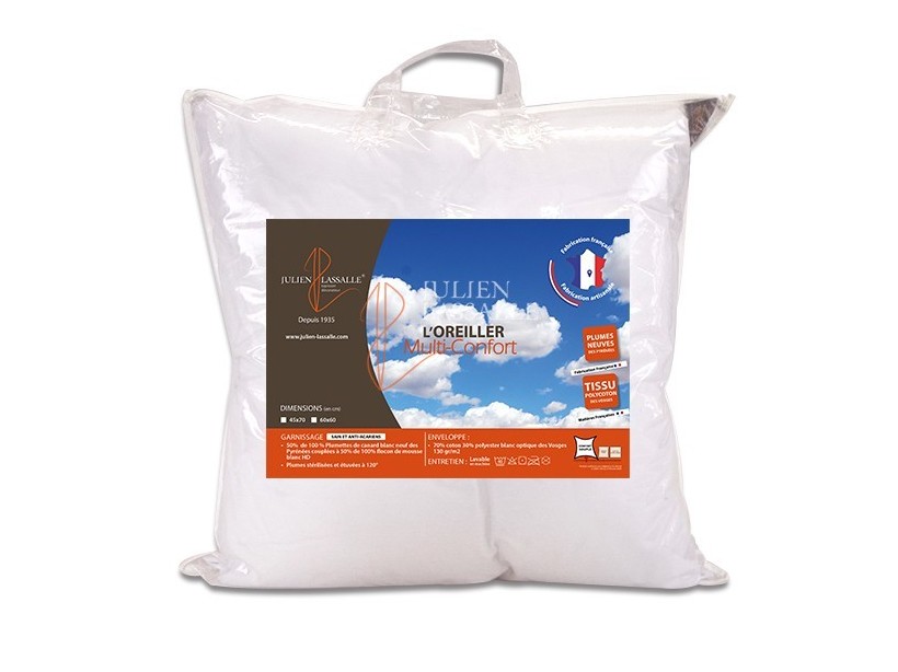 Oreiller plumes et mousse Multi-confort