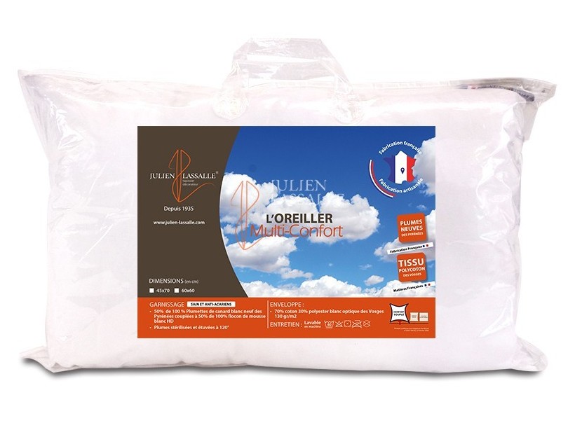 Oreiller plumes et mousse Multi-confort
