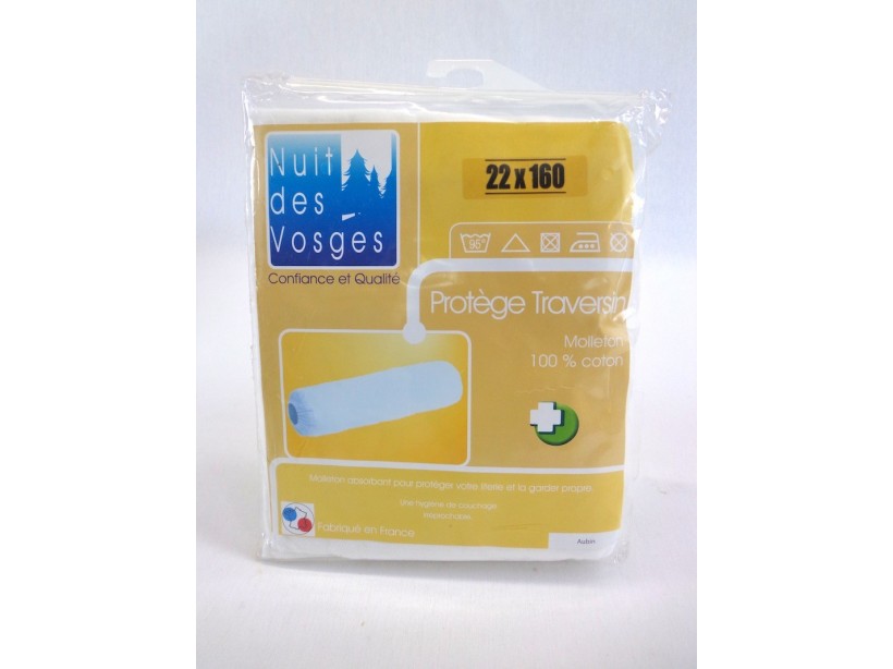 Protège traversin molleton 100% coton