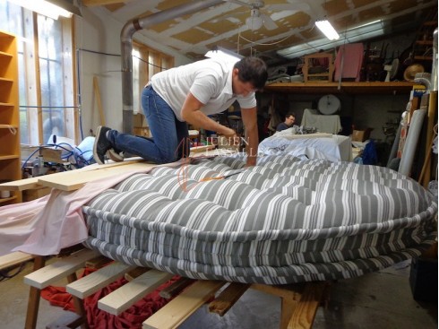 Matelas rond laine - Fabrication Artisanale Française fait main.