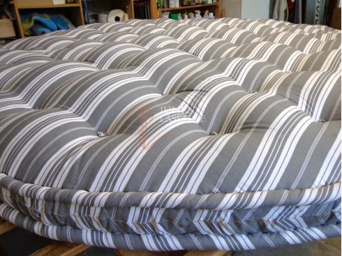 Matelas rond laine - Fabrication Artisanale Française fait main.