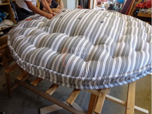 Matelas rond laine - Fabrication Artisanale Française fait main.