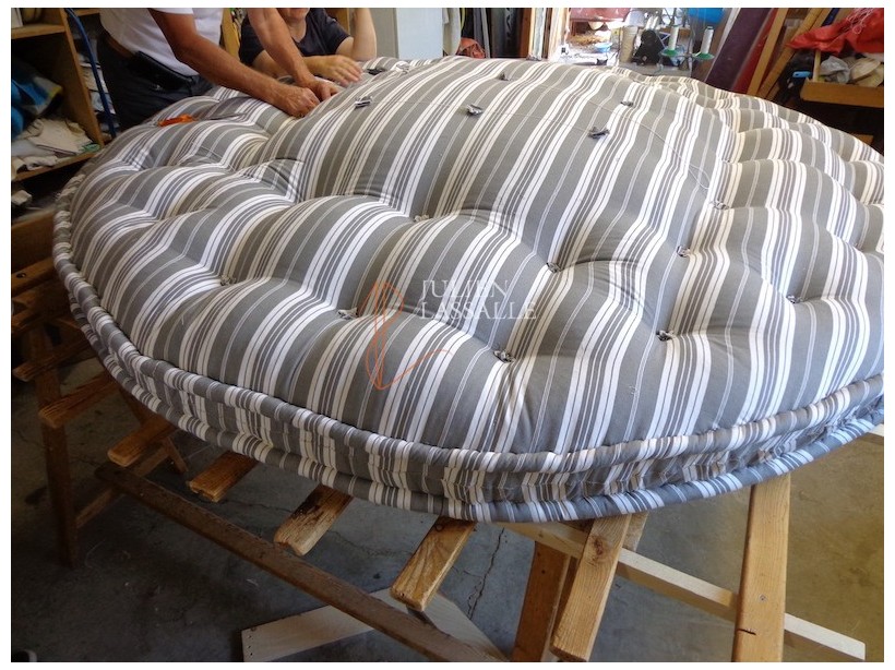 Matelas rond laine - Fabrication Artisanale Française fait main.