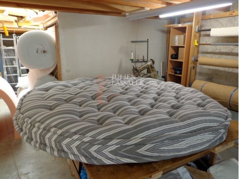 Matelas rond laine - Fabrication Artisanale Française fait main.
